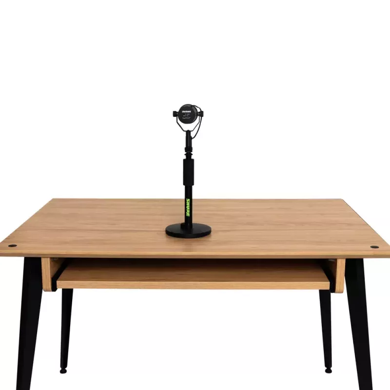 Lauamikrofoni statiiv Shure SH-DESKTOP1, ümmargune metallist alus, 3/8-tolline keere, kõrgus 26,7–40,6 cm, must
