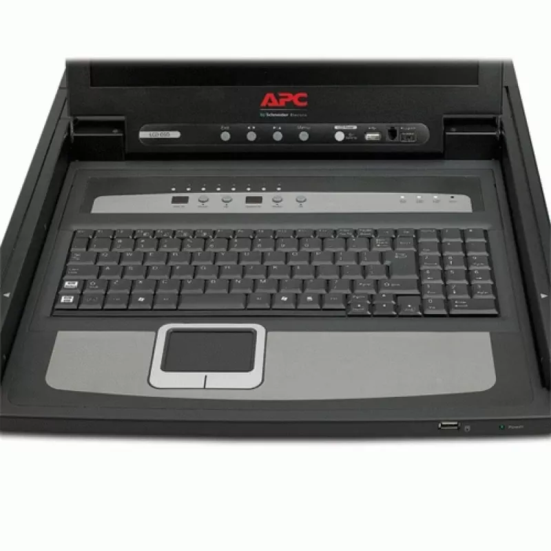 APC 17-tolline raami LCD-konsool integreeritud 8-pordilise analoog-KVM-lülitiga