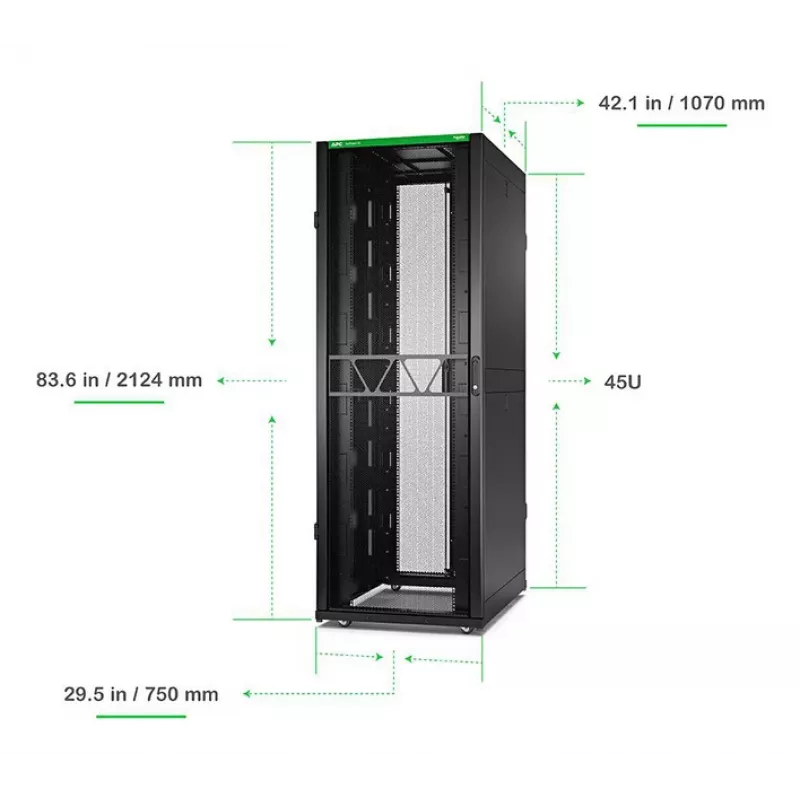 APC NetShelter SX Serveririiul Gen 2, 45U, 2124H x 750W x 1070D mm, külgedega, must