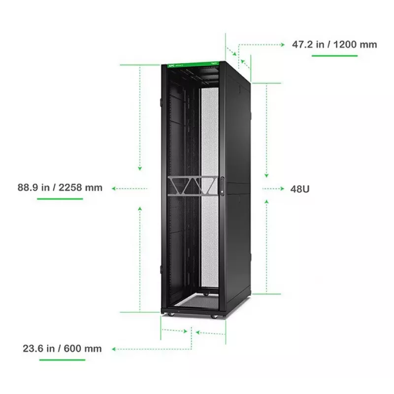 APC NetShelter SX Server Rack Gen 2, 48U, 2258H x 600W x 1200D mm, with Sides, Must