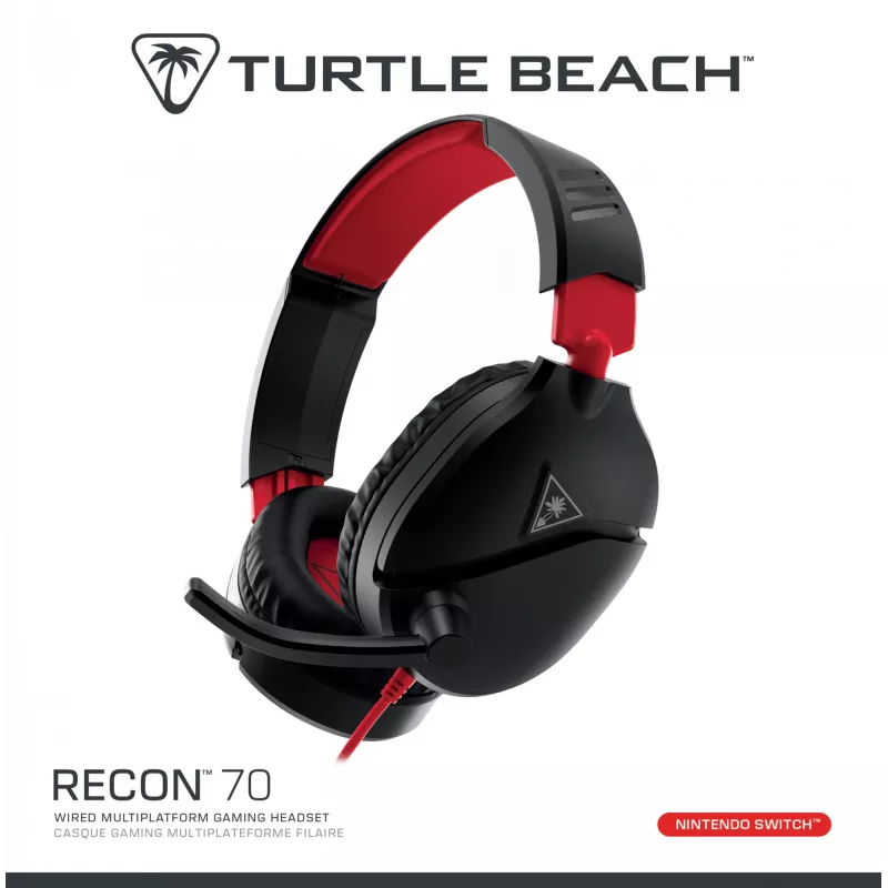 Over-ear stereo mänguripeakomplekt Turtle Recon 70 — must, juhtmega stereo, ühe kõrvaklapi juhtnupud