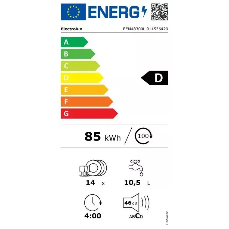 Täielikult sisseehitatav nõudepesumasin Electrolux SatelliteClean EEM48300L, 14 komplekti, 46 dB