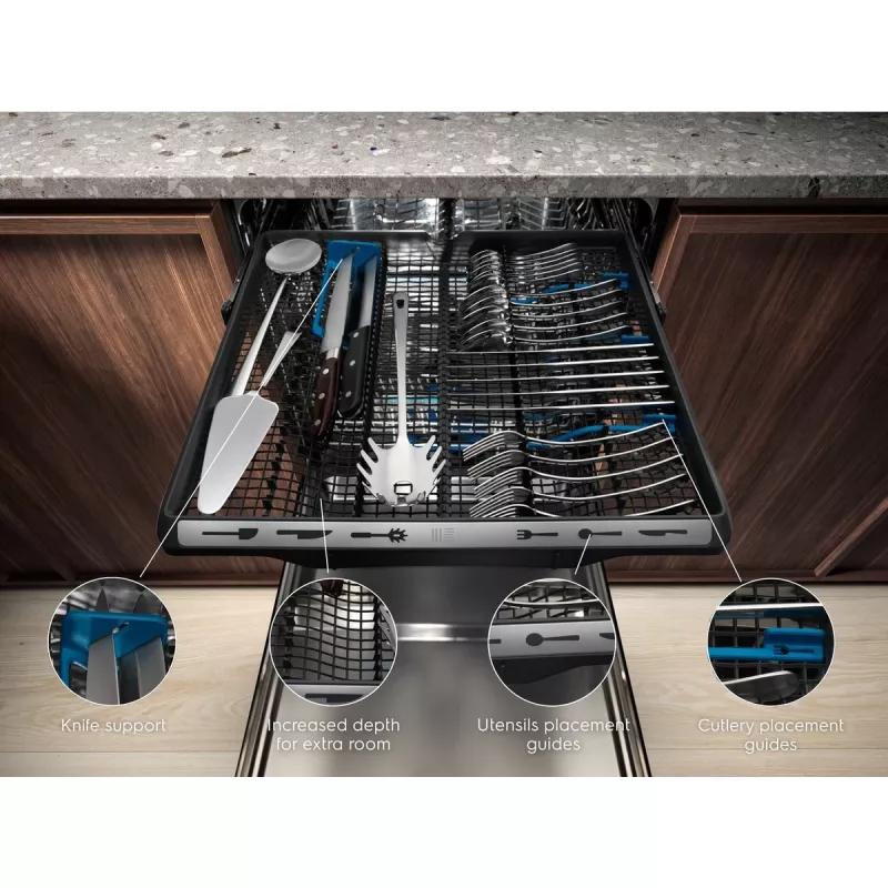Integreeritav Electrolux EEM69410W nõudepesumasin — 15 komplekti, 42 dB, täissuuruses 60 cm, AirDry
