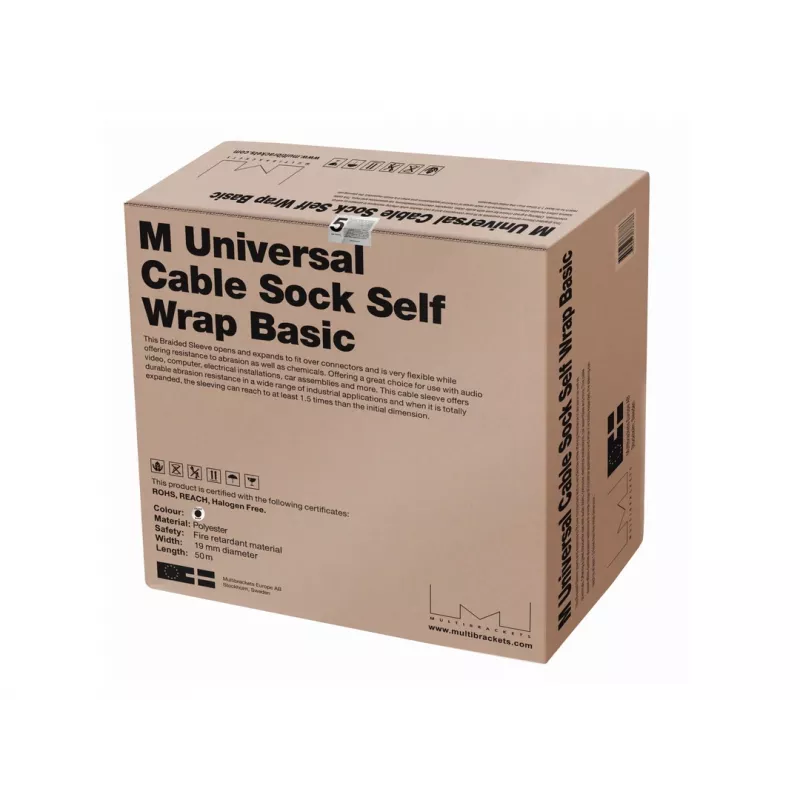 Kaablimuhv Multibrackets M Universal kaabel Sock Self Wrap Basic 19mm Must 50m, polüester, –50–150 °C