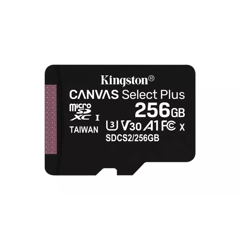 Kingston Technology Canvas Select 256 GB micSDXC Plus 100R A1 C10 kaart + adapter