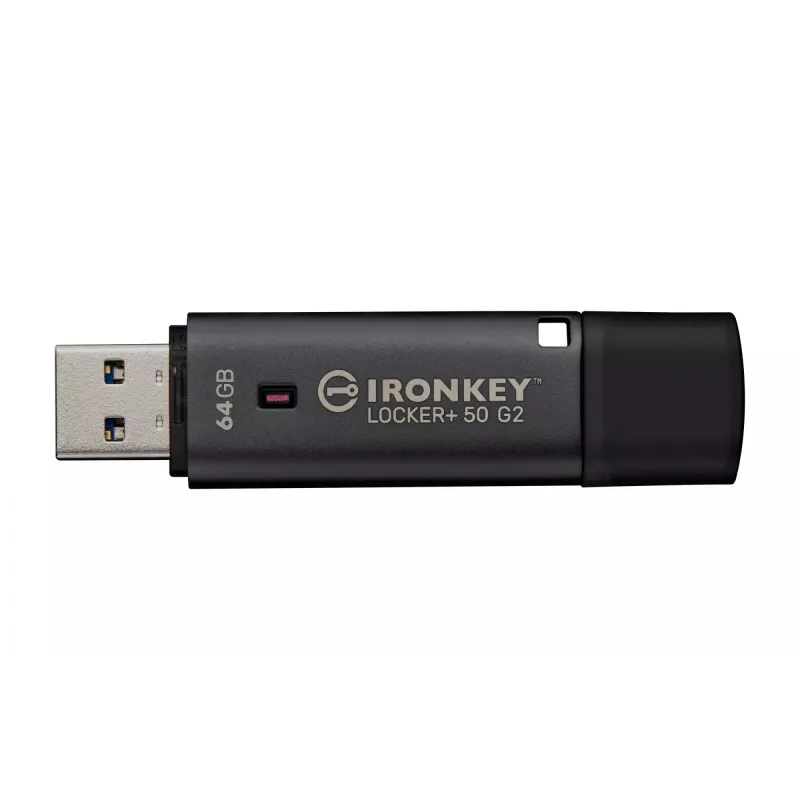 USB-mälupulk KINGSTON IronKey Locker Plus 50 G2 64GB, USB Type-A, USB 3.2 Gen 1, AES-256, FIPS 197