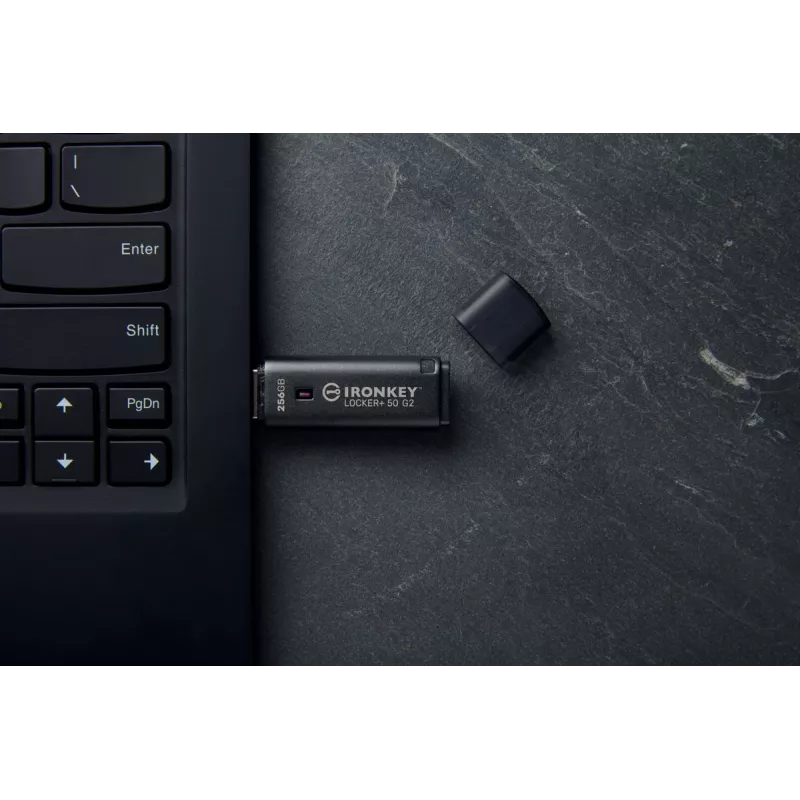 USB-mälupulk KINGSTON IronKey Locker Plus 50 G2 256 GB, USB Type-A, USB 3.2 Gen 1, AES-256, FIPS 197