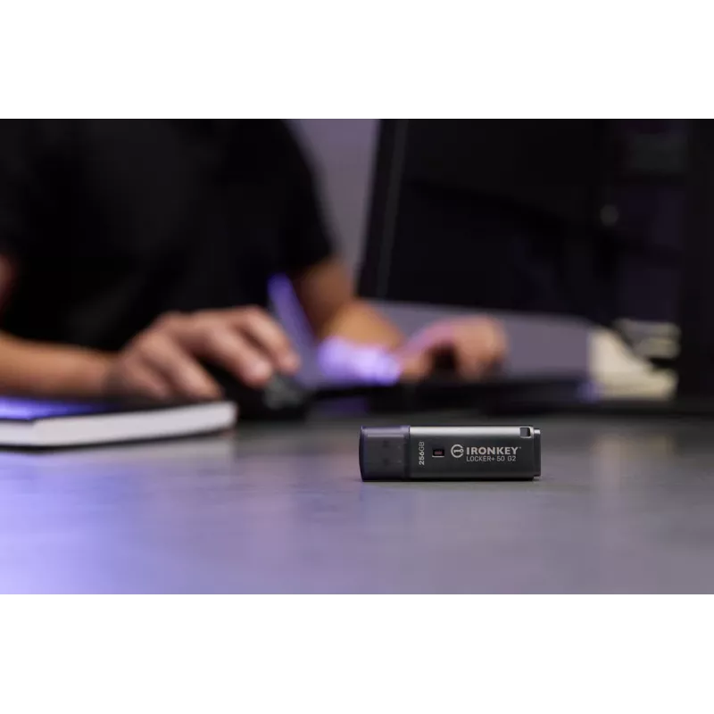USB-mälupulk KINGSTON IronKey Locker Plus 50 G2 256 GB, USB Type-A, USB 3.2 Gen 1, AES-256, FIPS 197