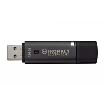 USB-mälupulk KINGSTON IronKey Locker Plus 50 G2 128 GB, USB Type-A, USB 3.2 Gen 1, AES-256, FIPS 197