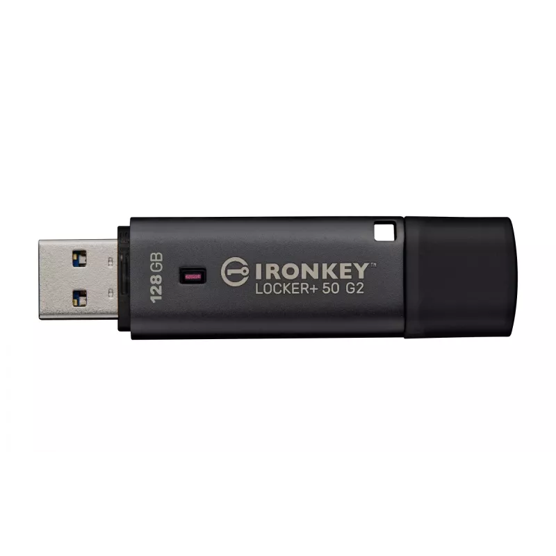 USB-mälupulk KINGSTON IronKey Locker Plus 50 G2 128 GB, USB Type-A, USB 3.2 Gen 1, AES-256, FIPS 197