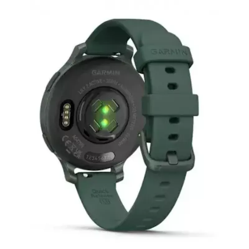 Nutikell GARMIN Lily 2 Active Roheline — 38 mm alumiiniumkorpus, silikoonrihm, GPS, SpO2, 5 ATM, aku 9 päeva