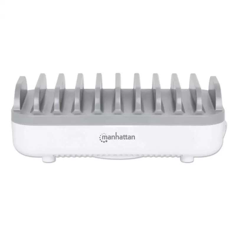 Manhattan 10-pordiline USB-C laadimisjaam, USB-C väljund: 10x 20 W, max 200 W, vahelduvvoolutoide (sh USA/EL/Ühendkuningriigi adapterid)