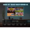 Manhattan 4K 4-pordiline HDMI-multivaaturi lüliti, lüliti nelja sisendiga ühel kuval, 4k@30Hz, mitu vaatamisvalikut, sh pilt-pildis ja kahe-/neljaekraaniline, nupp- või kaugjuhtimine, 3,5 mm ja Toslink heli, must, 3-aastane garantii