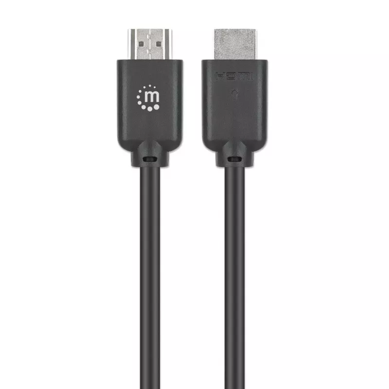 Manhattan HDMI 4K@60Hz kaabel Ethernetiga, 10 m, sobib KÕIGIKS 4K ja 1080p/HD kasutusteks – uuendamisel või kui vajate, valmis olla, isane-isasele, must, Ultra HD 4k x 2k, eluaegne garantii, premium-kiire