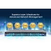 Intellinet 54-pordine L3 täielikult hallatav PoE+ lüliti 48 gigabitise Etherneti pordi ja 6 SFP+ üleslingiga
