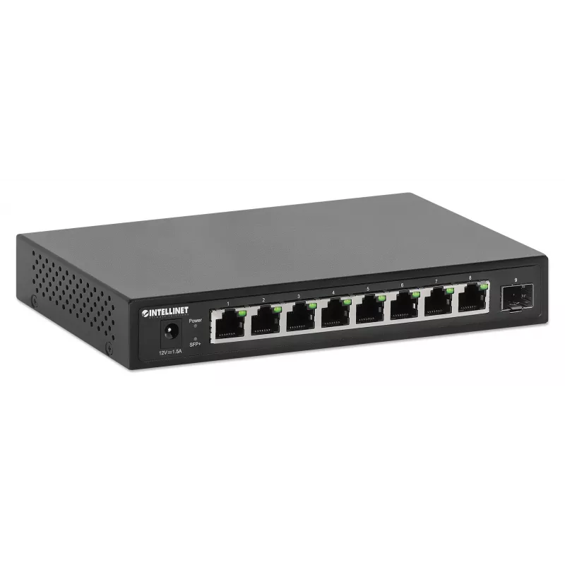 Intellinet 9 pordiga kommutaator 8 x 2,5G Ethernet-pordi ja 1 SFP+ üleslingiga