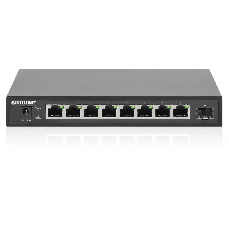 Intellinet 9 pordiga kommutaator 8 x 2,5G Ethernet-pordi ja 1 SFP+ üleslingiga