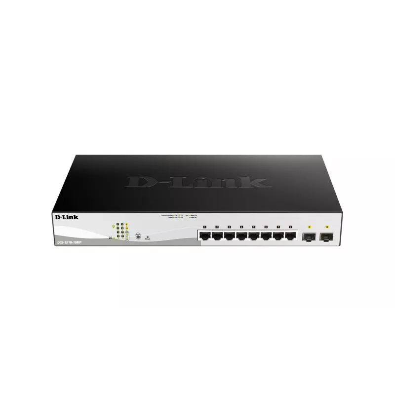 D-Link 10-pordiline Gigabit PoE+ nutihaldusega kommutaator koos 2 SFP-pordiga