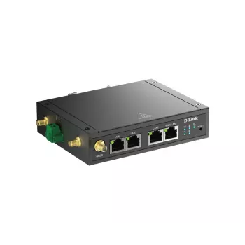 D-Link 4G LTE M2M VPN Wi-Fi ruuter, mobiilsidevõrgu ruuter, must, DIN-liistule paigaldatav, 802.11b, 802.11g, Wi-Fi 4 (802.11n), 300 Mbit/s, 4G