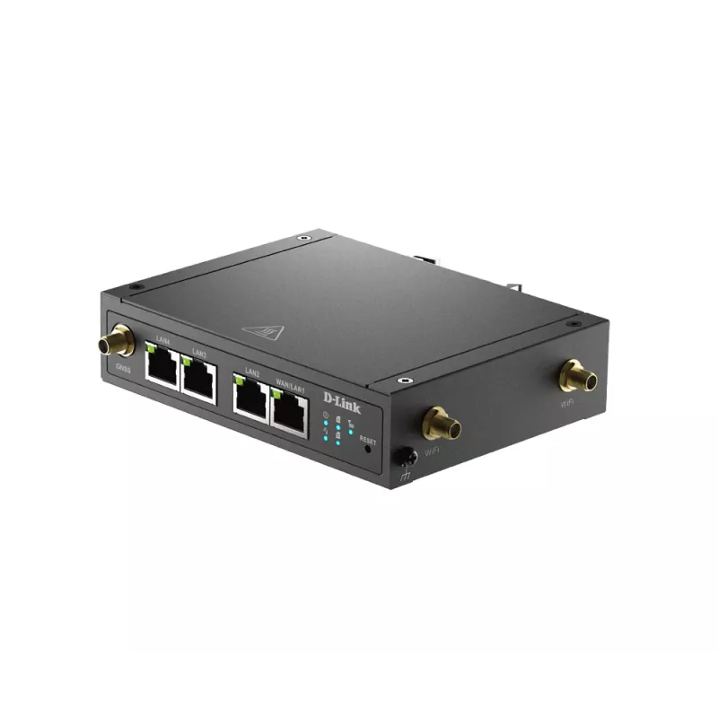 D-Link 4G LTE M2M VPN Wi-Fi ruuter, mobiilsidevõrgu ruuter, must, DIN-liistule paigaldatav, 802.11b, 802.11g, Wi-Fi 4 (802.11n), 300 Mbit/s, 4G