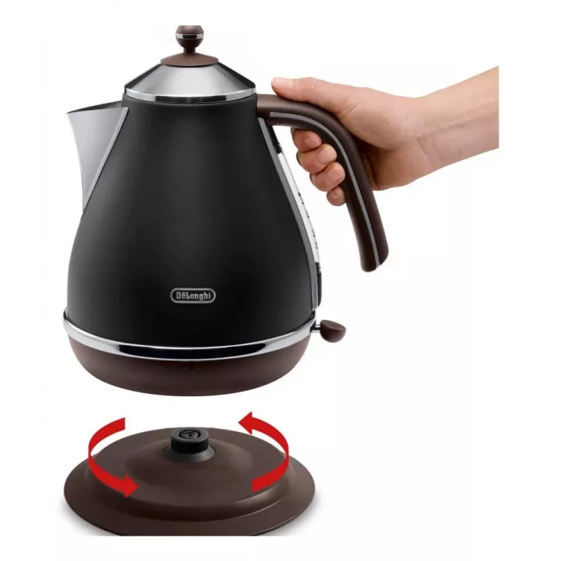 De’Longhi KBOV 2001.BK elektriline veekeetja 1,7 L 2000 W must, pruun