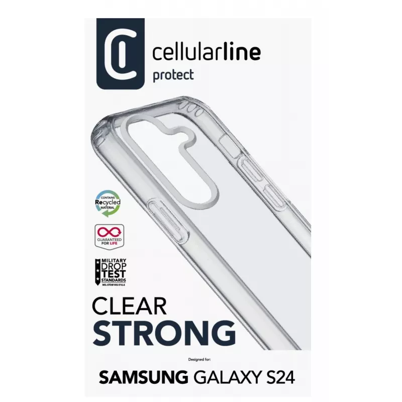 Cellularline Clear Protect - Galaxy S24 kõva ümbris kummist servadega