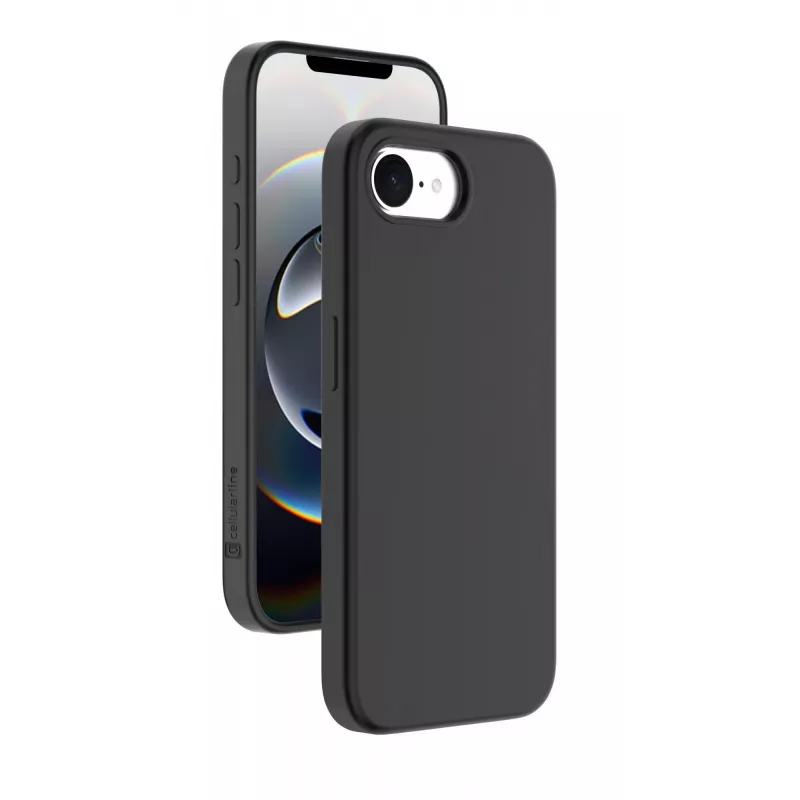 Cellularline Sensation - iPhone 16e/17e pehme puutega silikoonümbris sisseehitatud Microban® antibakteriaalse tehnoloogiaga