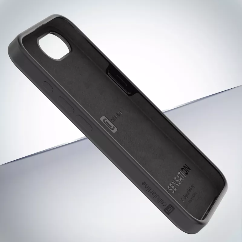 Cellularline Sensation - iPhone 16e/17e pehme puutega silikoonümbris sisseehitatud Microban® antibakteriaalse tehnoloogiaga