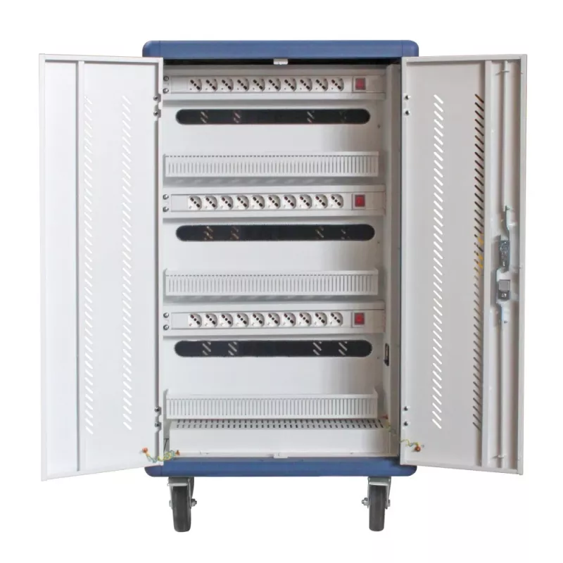 Techly I-CABINET-30DUTY kaasaskantavate seadmete halduskäru/kapp valge, sinine