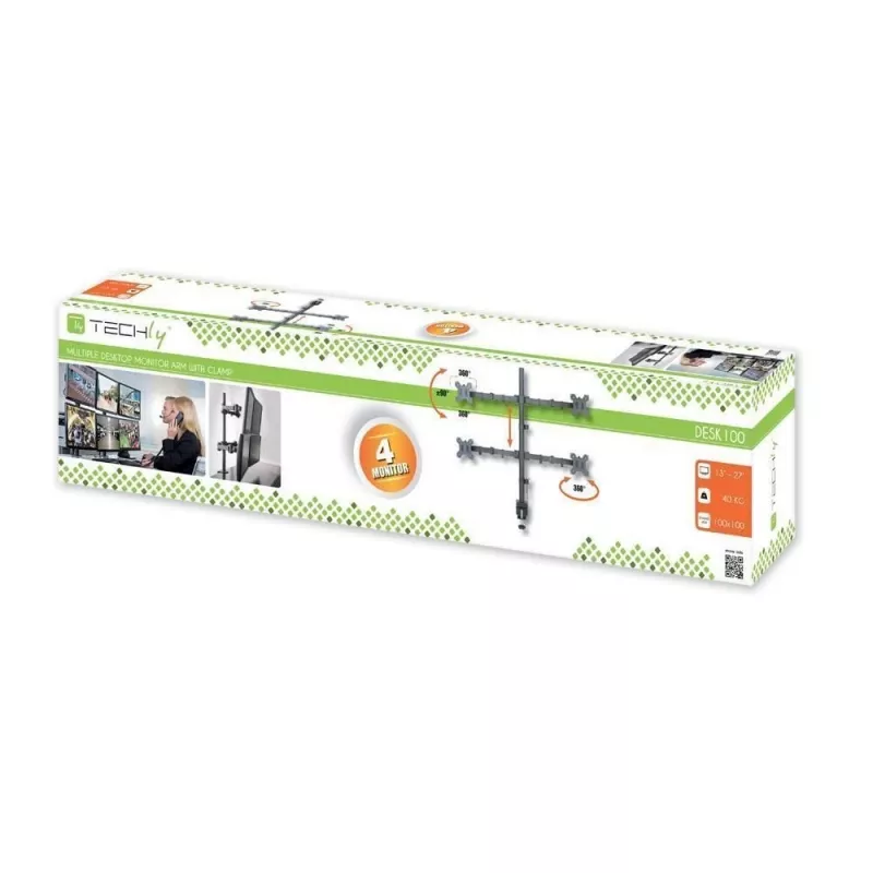 Techly ICA-LCD 382-Q monitori kinnitus / alus 68,6 cm (27 tolli) Lauale Must