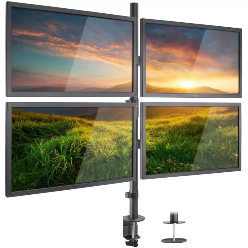 Techly ICA-LCD 382-Q monitori kinnitus / alus 68,6 cm (27 tolli) Lauale Must