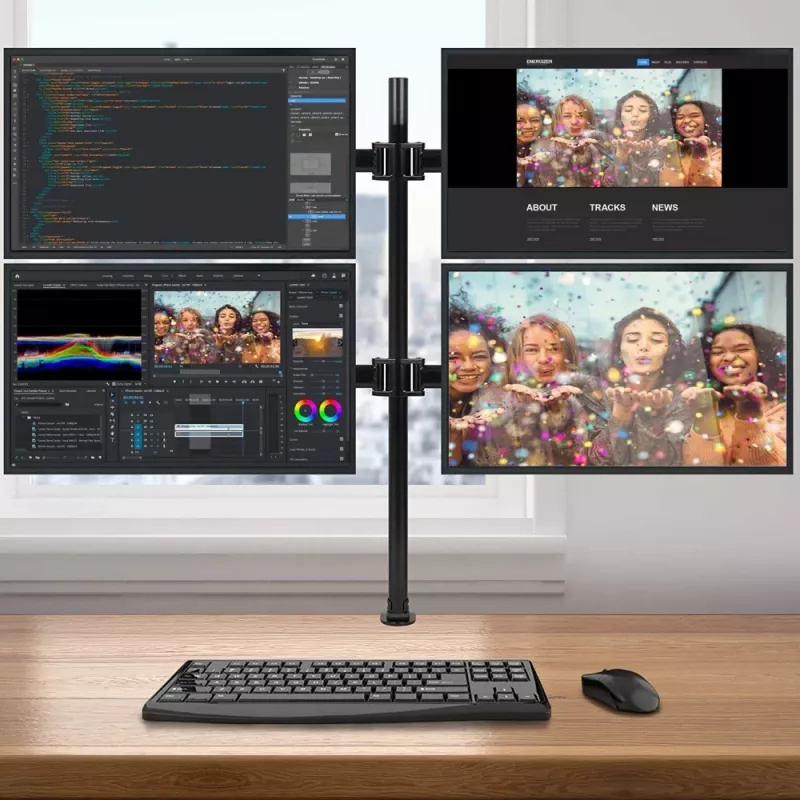 Techly ICA-LCD 382-Q monitori kinnitus / alus 68,6 cm (27 tolli) Lauale Must