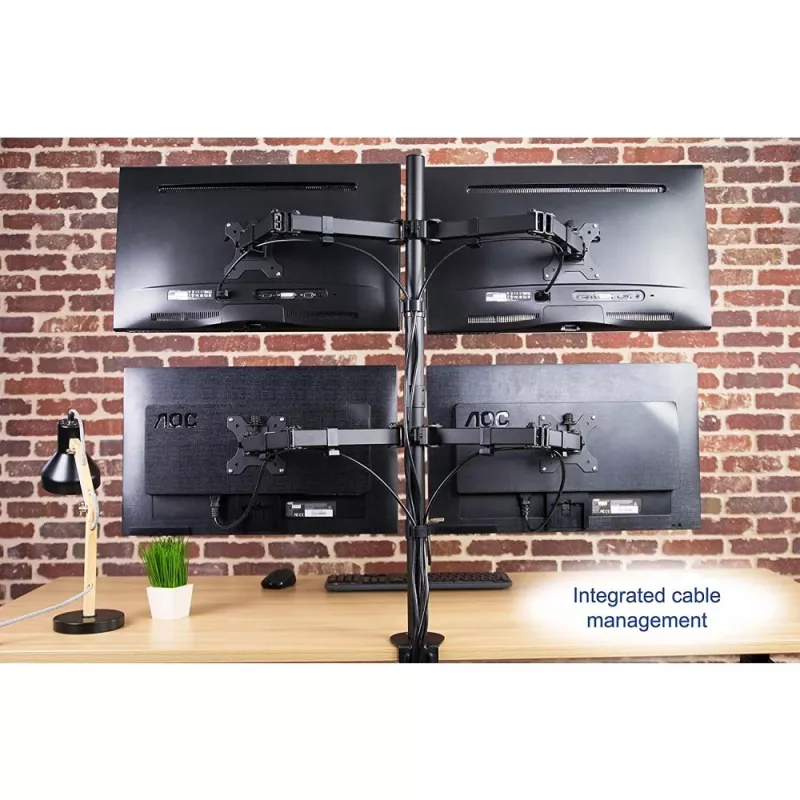 Techly ICA-LCD 382-Q monitori kinnitus / alus 68,6 cm (27 tolli) Lauale Must