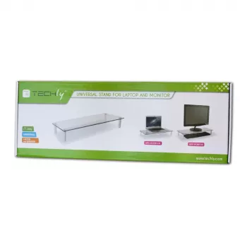 Techly universaalne lauapealne monitori alus, vabaltseisev, 20 kg, 33 cm (13 tolli), 81,3 cm (32 tolli), läbipaistev