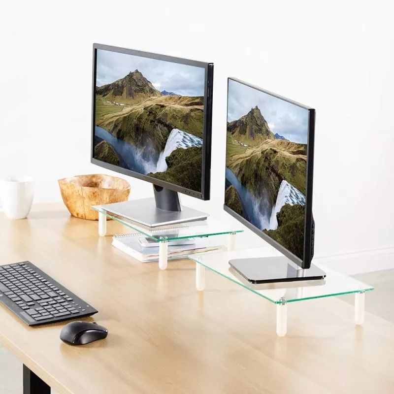 Techly universaalne lauapealne monitori alus, vabaltseisev, 20 kg, 33 cm (13 tolli), 81,3 cm (32 tolli), läbipaistev