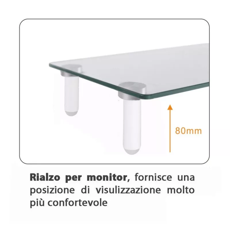 Techly universaalne lauapealne monitori alus, vabaltseisev, 20 kg, 33 cm (13 tolli), 81,3 cm (32 tolli), läbipaistev
