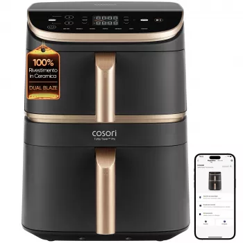 Cosori Turbo Tower Pro Smart Single 10,8 L Eraldiseisev 2630 W Kuumõhufritüür Must, Kuldne