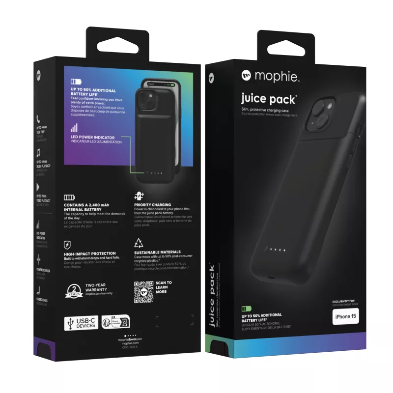 mophie Juice pakk mobiiltelefoni ümbris 15.5 cm (6.1 tolli) kate Must
