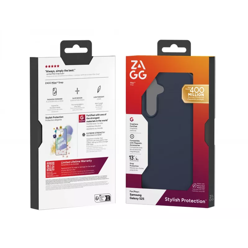 ZAGG Milan Snap (Opaque) Samsung Galaxy S25 Navy, kate, Samsung, Galaxy S25, 15,8 cm (6,2 tolli), tumesinine