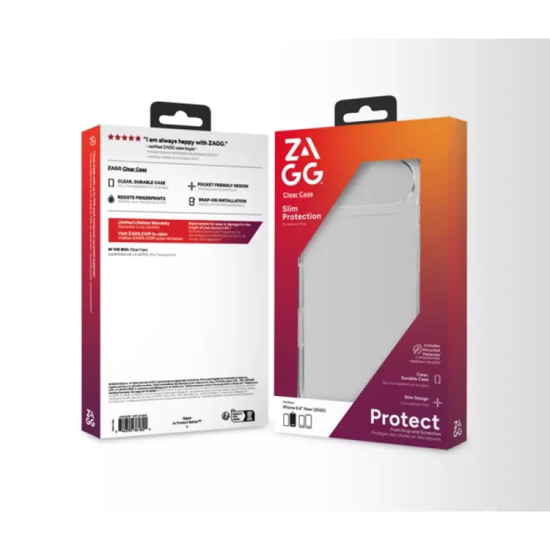 ZAGG Clear ümbris Apple iPhone 17 Air jaoks, ümbris, Apple, iPhone 17 Air, 16,5 cm (6,5 tolli), läbipaistev