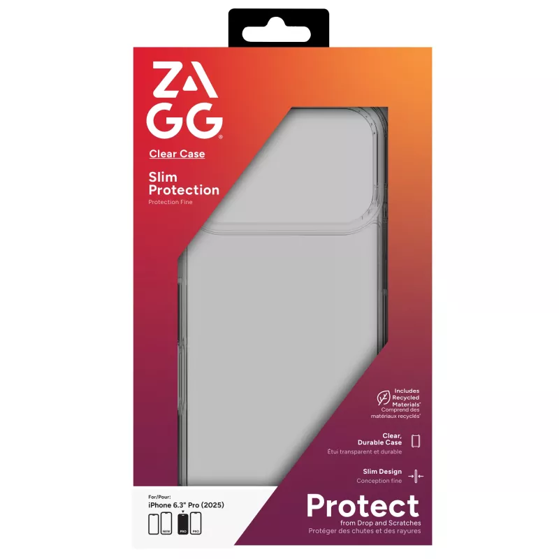 ZAGG Clear ümbris mudelile Apple iPhone 17 Pro, kate, Apple, iPhone 17 Pro, 16 cm (6.3 tolli), läbipaistev