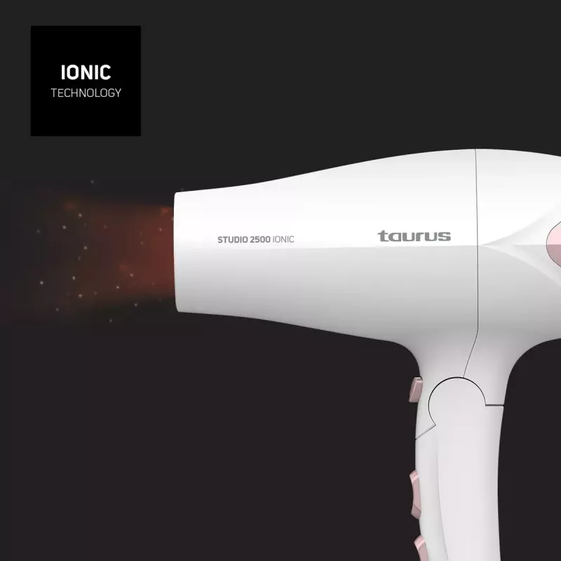 Föön Taurus STUDIO 2500 IONIC 2400 W valge, ioonfunktsiooniga, 3 kuumusastet, 2 kiirust, difuusori ja koondajaga