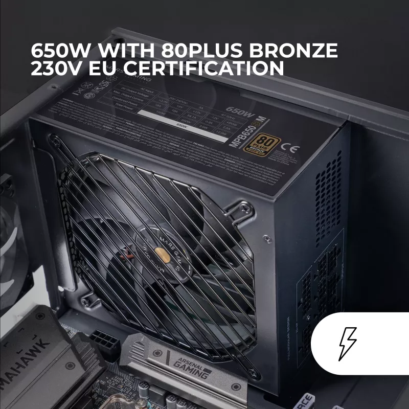Mars Gaming MPB650SIM toiteplokk 650 W 24-kontaktiline ATX ATX must
