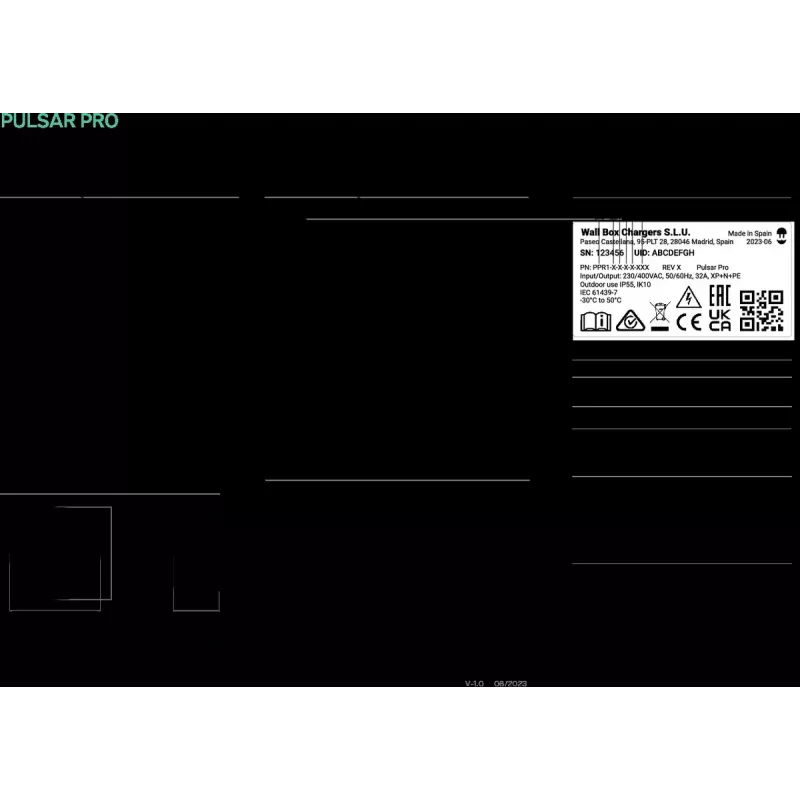 Wallbox Pulsar Pro elektriauto laadija, Type 2 pistikupesa, 22 kW, 4G ja Wi‑Fi
