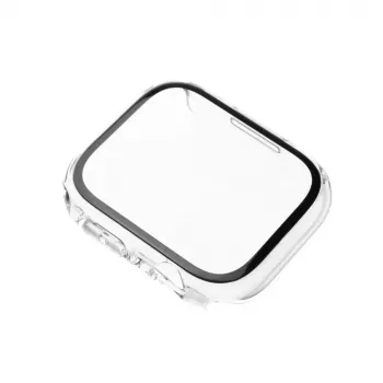 Ekraanikaitse FIXED Apple Watch 44mm, polükarbonaat, läbipaistev, täisraamkate