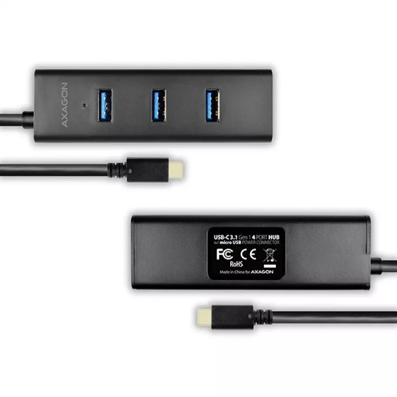 Axagon HUE-S2C liidesejaotur USB 3.2 Gen 1 (3.1 Gen 1) Type-A 5000 Mbit/s Must
