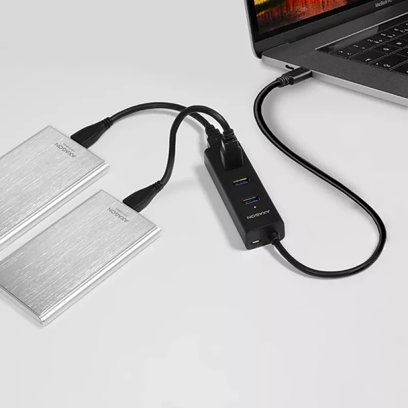 Axagon HUE-S2C liidesejaotur USB 3.2 Gen 1 (3.1 Gen 1) Type-A 5000 Mbit/s Must