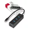Axagon HUE-S2C liidesejaotur USB 3.2 Gen 1 (3.1 Gen 1) Type-A 5000 Mbit/s Must