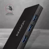 Axagon SuperSpeed USB õhuke jaotur, hostiliides: USB 3.2 Gen 1 (3.1 Gen 1) Type-A, jaoturiliidesed: USB 3.2 Gen 1 (3.1 Gen 1) Type-A, 5000 Mbit/s, must, plastik, 0,14 m