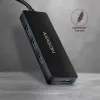 Axagon SuperSpeed USB õhuke jaotur, hostiliides: USB 3.2 Gen 1 (3.1 Gen 1) Type-A, jaoturiliidesed: USB 3.2 Gen 1 (3.1 Gen 1) Type-A, 5000 Mbit/s, must, plastik, 0,14 m